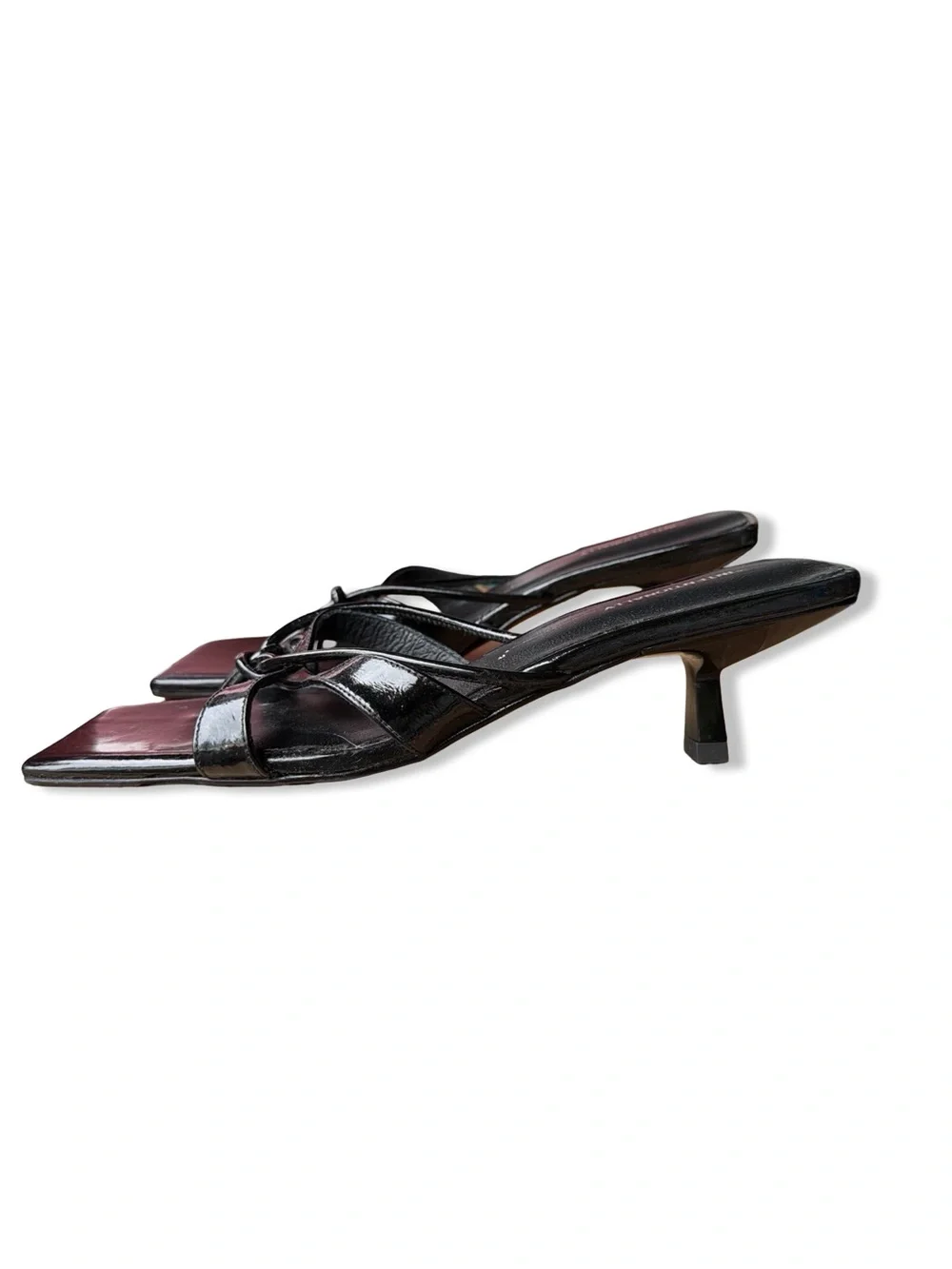Intentionally Blank Eli sandals black strappy shoes slides heels Revolve 39 9